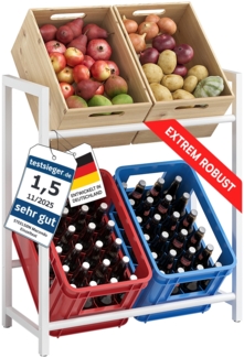 STEELSØN 'Macondo' Getränkekistenregal, Metall, weiß, 85x75x33 cm, Getränkeregal für 4 Kisten