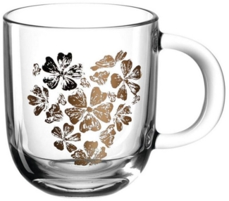 Leonardo Tasse EMOZIONE Blumenherz, Kaffeetasse, Becher, Henkelglas, Glas, Mehrfarbig, 300 ml, 046448