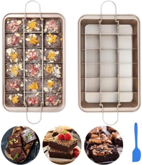 Brownie Backform mit Trennwänden und Spatula, Antihaftbeschichtet, 31 * 20 cm