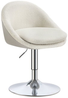 Vasagle Stuhl verstellbar, Schminkstuhl, Bürostuhl, drehbar, Barhocker mit Rückenlehne und Sockel, Stahl, für Theke, Büro, Schminktisch, Esszimmer