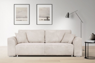 INOSIGN 3-Sitzer BEATRICE auch als Schlafsofa mit Bettkasten, B/T/H 250/107/92 cm, wahlweise mit Bettfunktion, incl. 2 Zierkissen, Wellenfederung