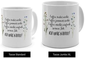 PhotoFancy Tasse mit lustigem Spruch 'Ich mag Kaffee' - Sprüchetasse mit Humor, Tasse Jumbo XL