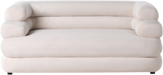 Sofa HELLE Samtstoff Hellbeige 2-Sitzer