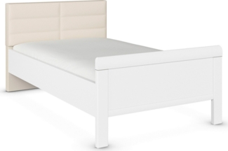 rauch Bett Bett Einzelbett Stollenbett EVELYN, in Komforthöhe mit Polsterkopfteil in elegantem Stil MADE IN GERMANY