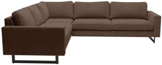 Places of Style Ecksofa Pinto, 250/290 cm, langer Schenkel, XXL, Ottomane, Cord, Feincord, Luxus-Microfaser Leder und Chenille