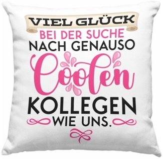 Trendation Dekokissen Trendation - Jobwechsel Kissen Geschenk Kollegin Abschiedsgeschenk Vie