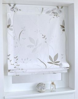 Rollo Raffrollo, heine, halbtransparent, Ösen mit Fensterhaken