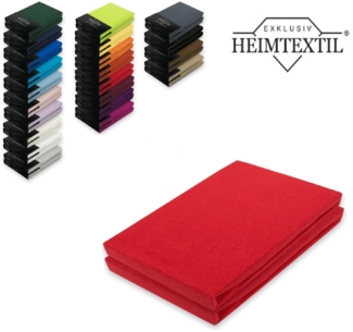 Doppelpack Jersey Spannbettlaken Premium Rot 120 x 200 cm