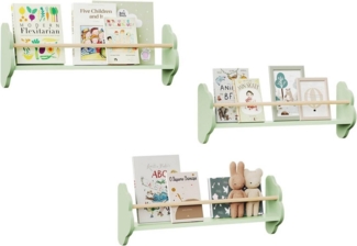 Woltu Kinderregal, 3-tlg, Kinderbücherregal Wandregal aus Kiefernholz MDF