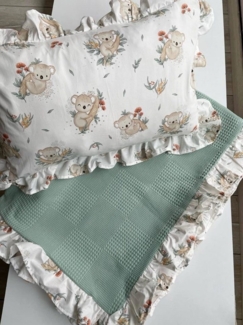 Baby Fancyroom Babybettwäsche Baby Bettwäsche mit Waffelpique und Rüschen Volant 2-tlg, liebevolle Handarbeit