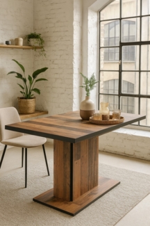 Esstisch mit Ausziehfunktion Oldwood/Schwarz – modern, pflegeleicht & für 6–8 Personen