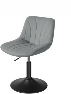 VASAGLE Schminkstuhl, Stizhocker, 65,5-77,5 cm höhenverstellbar, Barhocker, drehbar, Samt-Bezug, grau