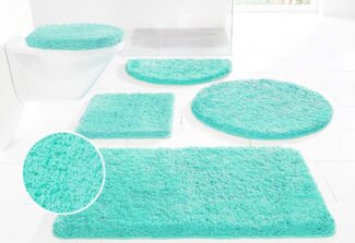 my home Badematte Sanremo, Badvorleger, Badezimmer Teppich, sehr weich, Höhe 30 mm, rutschhemmend beschichtet, fußbodenheizungsgeeignet, schnell trocknend, Polyester, rechteckig, 3-tlg. Stand-WC Set, Badteppich, unifarben, rechteckig, rund & als 3-tlg....