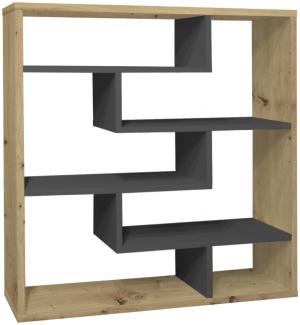 Raumteiler TETRIX Regal ca. 130 x 134 x 40 cm in Asteiche / Anthrazit matt Lack