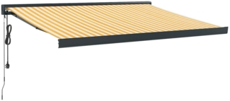vidaXL Markise Einziehbar Gelb und Weiß 3,5x2,5 m Stoff und Aluminium 3154607