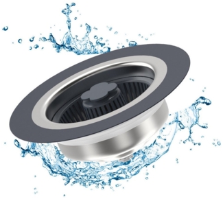 XDeer Küchensieb 3-in-1 Küchenspüle Sieb und Stopper, Edelstahl Pop Up,Waschbecken, Siebkorb für Standard 3-1/2 Zoll Abfluss