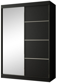 Beautysofa Schiebetürenschrank Paco 150 cm (Kleiderschrank, Spiegelschrank, Weiß, Schwarz, Gold)
