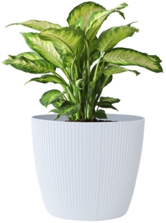 KONZEPT Blumentopf 5,2 l, gerillte Struktur 22 cm, Übertöpfe für Zimmerpflanzen, ideal für Wohnzimmer, Küche und Balkon