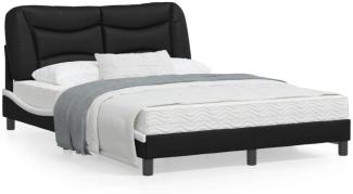 vidaXL Bettgestell ohne Matratze "Hvar" Schwarz und Weiß 120x200 cm Kunstleder 3207993