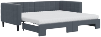 vidaXL Tagesbett Ausziehbar mit Matratzen Dunkelgrau 90x190 cm Samt 3196729