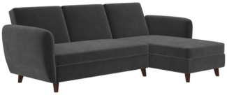 loft24 Schlafsofa Chandler, Sofa Couch mit Stauraum Samtbezug Breite 219 cm