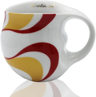 Colani dekorierte Kaffeetasse wave rot