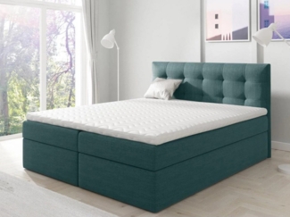 Beautysofa Boxspringbett Kontinentales mit Bettkasten TOPIQ (Bett für Schlafzimmer), 140, 160, 180 cm, mit 2x Bettkästen, Federkernmatratze