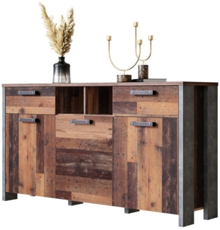 Newroom Sideboard Kane, Sideboard Old Wood Beton Optik Vintage Industrial Highboard Anrichte