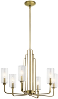 Elstead Lighting Kimrose Kronleuchter 6-Light Messing gebürstet Klarglas E14