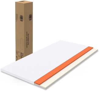 Flieks Schaummatratze 120x200 cm - Höhe 5cm, H3 - Waschbarer Matratzenbezug, Oeko-TEX Siegel, Weiß + Orange