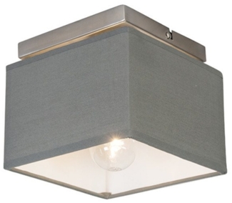 Qazqa Deckenleuchte Vt, ohne Leuchtmittel, E27, Grau, Modern, Textil, 1-flammig