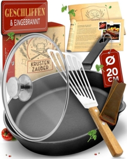 Krustenzauber Bratpfanne Geschliffene Gusseisenpfanne Induktion einzeln oder im Set