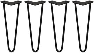 4 x 35.5cm Hairpin Tischbeine 2 Streben - 12mm -