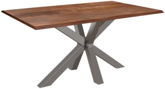 Moderner Esszimmertisch, Massivholz Akazie Nussbaum 160x85 silber SPYRO 526697