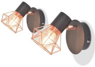 vidaXL Wandleuchten 2 Stk. mit 2 LED-Glühlampen 8 W 244393