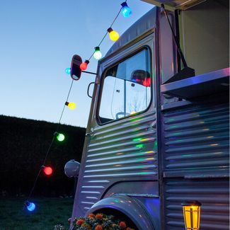 Lights4fun LED-Lichterkette 30er LED Fiesta Party Lichterkette bunt