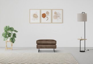 Places of Style Polsterhocker Pinto, mit Keder, Metallfüßen und auch in Cord Bezug erhältlich