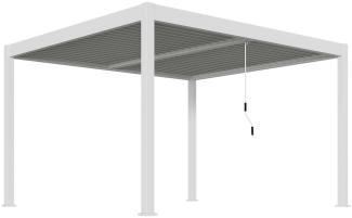 Voll-Aluminium Deluxe Lamellendach Pergola 3,6x4m weiß