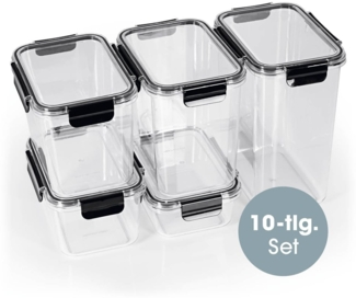 GOURMETmaxx Frischhaltedosen Klick-it 10-tlg. schwarz