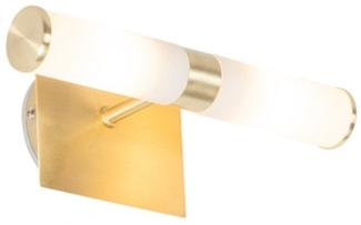 Qazqa Wandleuchte Bath, ohne Leuchtmittel, G9, Gold/Messing, Modern, Stahl, 2-flammig