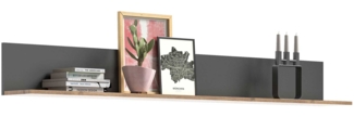 Wandboard Montery / Mason , Holzwerkstoff , Grau, Holzfarben , 180 x 21 x 20 cm