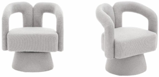 AUKWIK Drehsessel M-Form 360 Grad drehbare Cuddle Barrel-Akzentstühle (runde Sessel mit breiter Polsterung, flauschiger Stoffstuhl, 2-St), für Wohnzimmer, Schlafzimmer, Büro, Wartezimmer