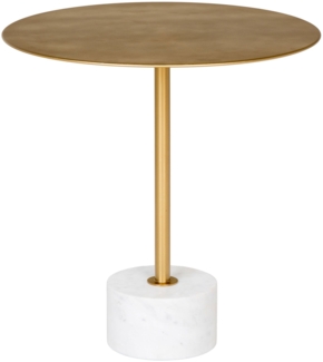 Beistelltisch aus Messing und Marmor, ø51x52 cm