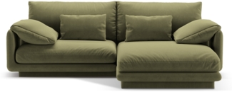 Micadoni Ecksofa Torino 3-Sitzer Samt Hellgrün Rechts