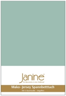 Janine Mako-Jersey Spannbetttuch Spannbettlaken 100% naturreine Baumwolle 36 rauchgrün 90-100cm x 190-200cm