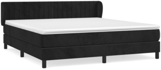 vidaXL Boxspringbett mit Matratze Schwarz 180x200 cm Samt 3127627