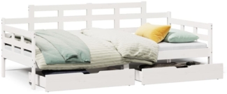 vidaXL Tagesbett mit Schubladen Weiß 90x190 cm Kiefernholz 3302125