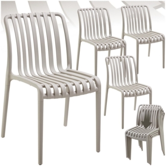 tectake Gartenstuhl Gartenstühle (Set, 4 St), Wetterfester, robuster und langlebiger Kunststoff