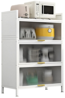 FOXSPORT Mehrzweckschrank Küchenschrank Vorratschrank (mit 4/5 Ablagen, Traglast von 20 kg pro Ebene) mit transparenten Türen, staub- und fettbeständig, Breiterer Zähler