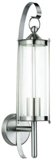 Wandlampe, Edelstahl, Glas, silber, IP44, H 52,5 cm